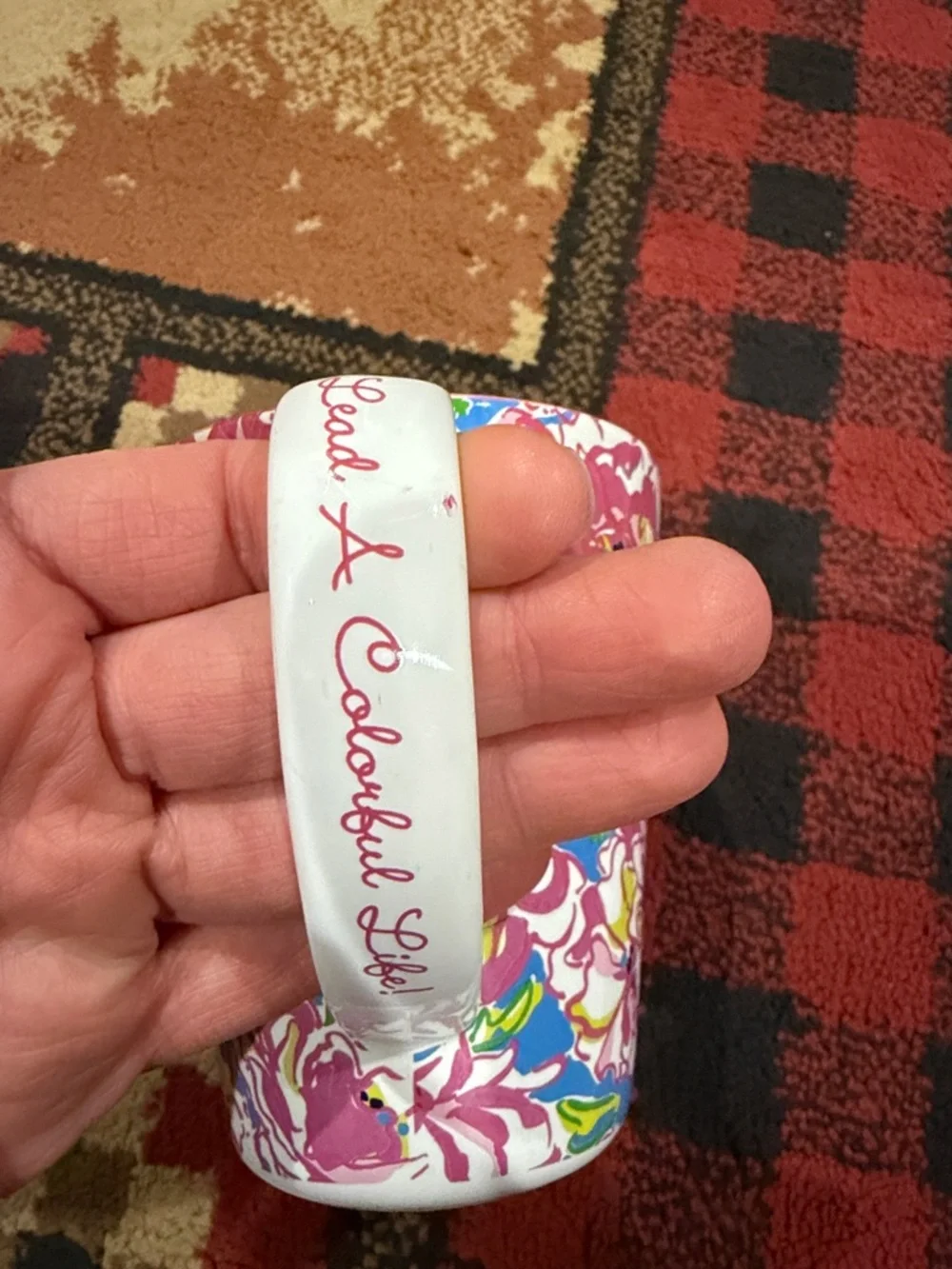 Lily Pulitzer floral ceramic coffee mug